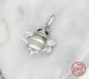 Queen Bee Glow in the Dark Pendant Necklace Sterling Silver