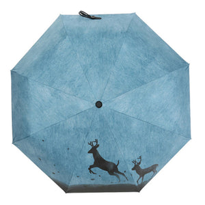 Leaping Deer Silhouette Umbrella
