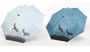 Leaping Deer Silhouette Umbrella