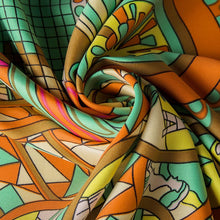 Load image into Gallery viewer, Time Laboratory Science Fiction Silk Scarf 130 x 130cm