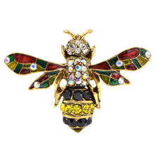 Load image into Gallery viewer, Enamel Bee Rhinestone Costume Brooches
