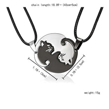 Load image into Gallery viewer, Yin Yang Cat Couple Puzzle Necklace Set Stainless Steel
