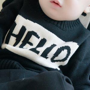 HELLO/BYE Fun Mother & Child Cotton Sweaters