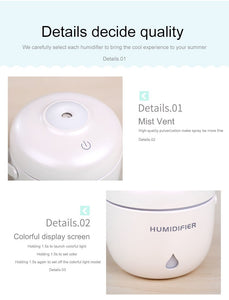 Mini Portable USB Humidifier Aromatherapy Diffuser Nightlight 230ml