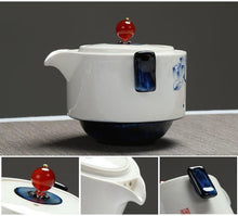 Load image into Gallery viewer, Celadon Blue Porcelain Tea Tureen Travel Sets Two Cup