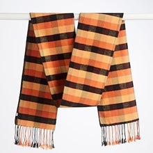 Load image into Gallery viewer, Velvety Stripes &amp; Plaids 100% Mulberry Silk Winter Scarves