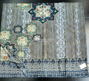 Blue Chinoiserie Porcelain Pattern Cashmere Winter Scarf