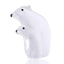 Load image into Gallery viewer, Polar Bear Mama &amp; Child Glass Figurine