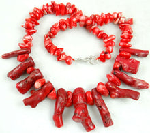 Load image into Gallery viewer, Red Coral Irregular Sweater Necklace