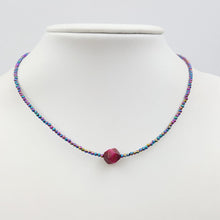 Load image into Gallery viewer, Hot Pink Tiger Rainbow Hematite Choker Necklace