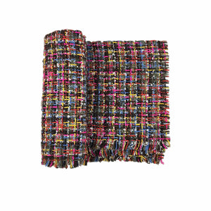 Earth Rainbow Thick Plaid Weave Shawl