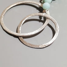 Load image into Gallery viewer, Larimar Silver Moon Circle Necklace