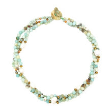 Load image into Gallery viewer, Pebble Beach Amazonite &amp; Pearl 3 Row Necklace