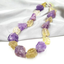 Load image into Gallery viewer, Amethyst &amp; Lemon Quartz Rock Candy Necklace