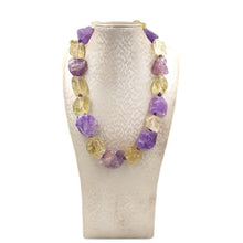 Load image into Gallery viewer, Amethyst &amp; Lemon Quartz Rock Candy Necklace