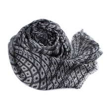 Load image into Gallery viewer, Diamond Wave Sheer Grey Pashmina Scarf