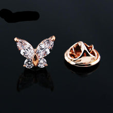 Load image into Gallery viewer, Mini Zircon Butterfly Collar Pin