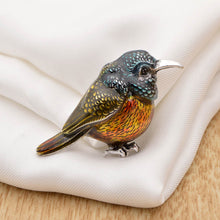 Load image into Gallery viewer, Enamel Sun Bird Brooches