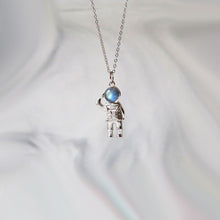 Load image into Gallery viewer, Labradorite Astronaut Pendant Necklace Sterling Silver