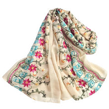 Load image into Gallery viewer, Sweet Floral Embroidered Chiffon Scarves