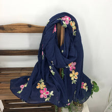 Load image into Gallery viewer, Large Floral Embroidered Sheer Summer Scarves
